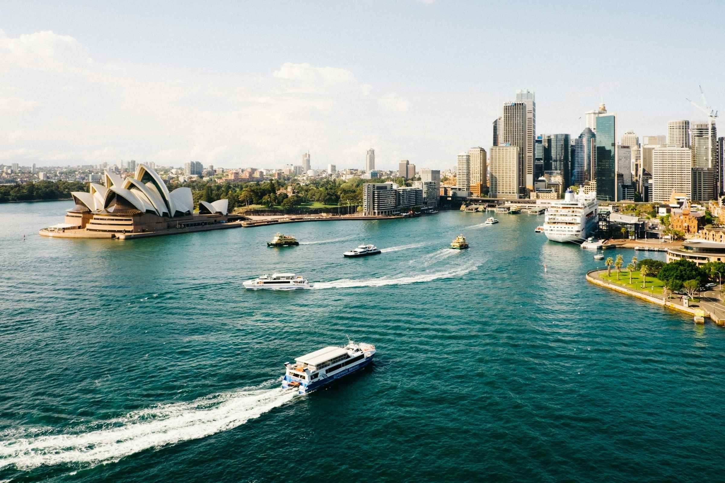 Sydney harbour at dusk
